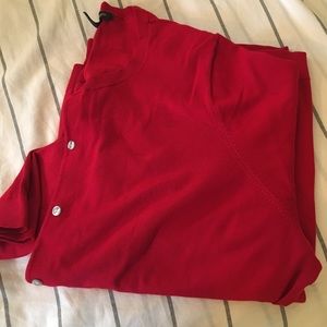 Red Lands End cardigan size 2X